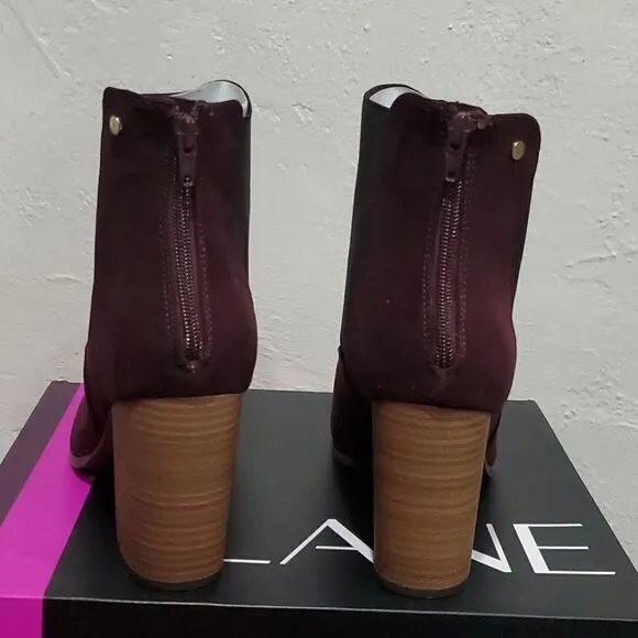 Lane Bryant Chelsea Heeled Ankle Boots in Cabernet Size 10W
