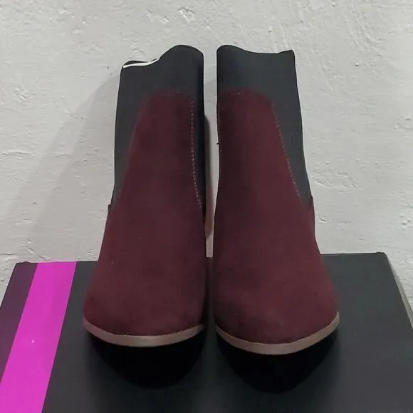 Lane Bryant Chelsea Heeled Ankle Boots in Cabernet Size 10W