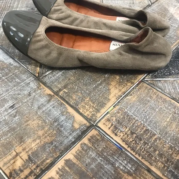 Lanvin Patent and suede flats.