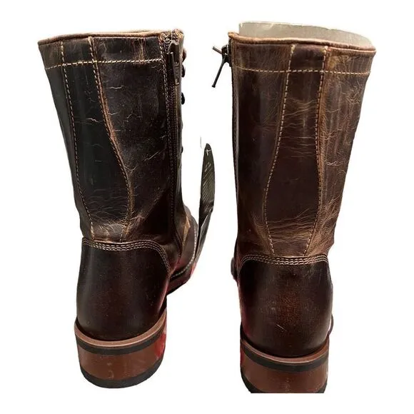 LAREDO BOOTS WOMEN'S 7 BROWN SARA ROSE TAN SIDE-ZIP LEATHER WESTERN 52062