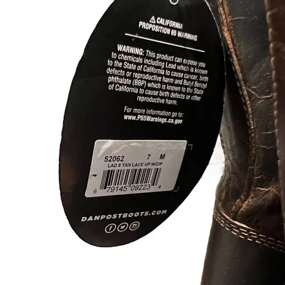 LAREDO BOOTS WOMEN'S 7 BROWN SARA ROSE TAN SIDE-ZIP LEATHER WESTERN 52062