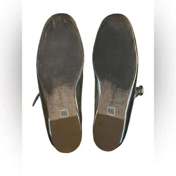 Larroudé Blair Silver Patent Leather Mary Jane Flats Dize 6.5