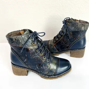L’Artiste Navy Multi Sunsetride Boots Size 38/7.5-8