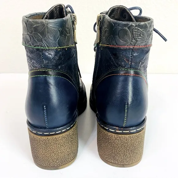 L’Artiste Navy Multi Sunsetride Boots Size 38/7.5-8