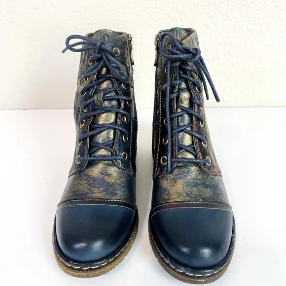 L’Artiste Navy Multi Sunsetride Boots Size 38/7.5-8