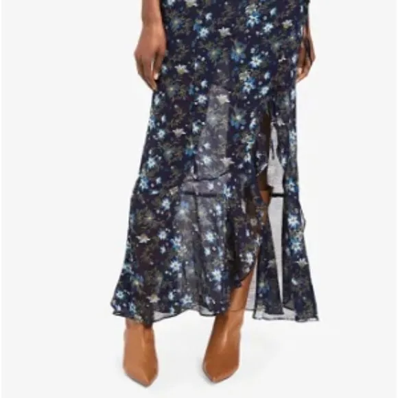 LAST ONE! new Free People  Maxi Skirt  Femme Edge / Ink Combo 39205