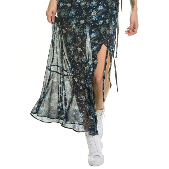 LAST ONE! new Free People  Maxi Skirt  Femme Edge / Ink Combo 39205