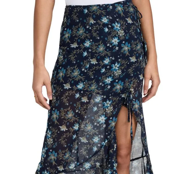 LAST ONE! new Free People  Maxi Skirt  Femme Edge / Ink Combo 39205