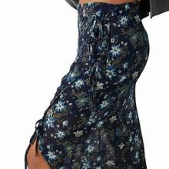 LAST ONE! new Free People  Maxi Skirt  Femme Edge / Ink Combo 39205