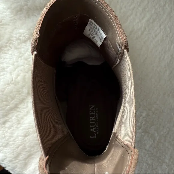 Lauren Ralph Lauren Rylee Suede Chelsea Boots, Tan, Size Women's US 9.5B