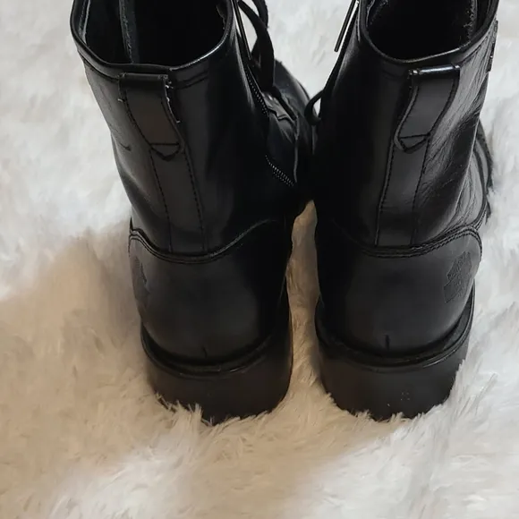 Leather Harley-Davidson Boots with Side Zipper