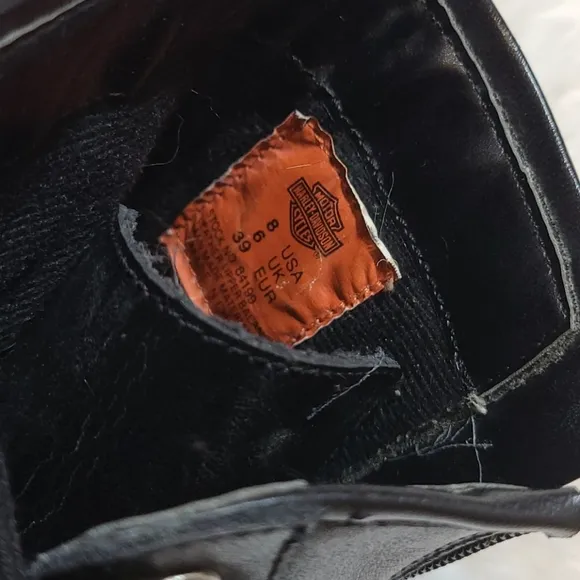 Leather Harley-Davidson Boots with Side Zipper