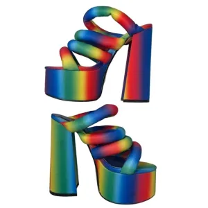 Lemon Drop by Privileged Rainbow Platform Sandals