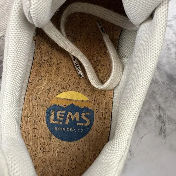 LEMS Unisex Chillum Vanilla White Ivory Canvas Sneakers Mens Size 8 Womens 9.5