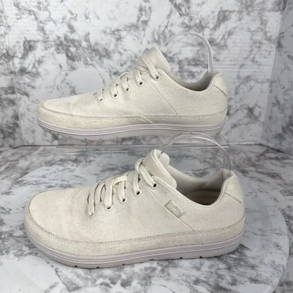 LEMS Unisex Chillum Vanilla White Ivory Canvas Sneakers Mens Size 8 Womens 9.5