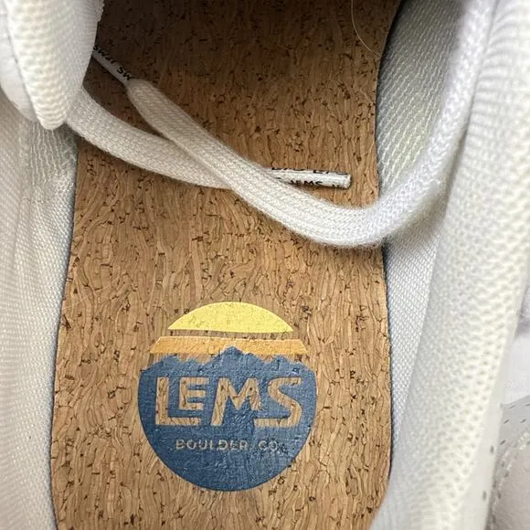 Lems Unisex Kourt Whiteout Leather Casual Shoes Sneakers Mens Size 8 Womens 9.5
