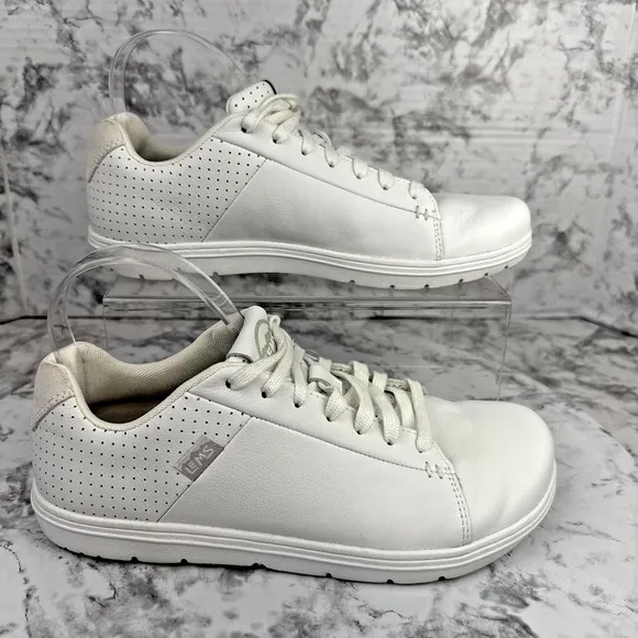 Lems Unisex Kourt Whiteout Leather Casual Shoes Sneakers Mens Size 8 Womens 9.5