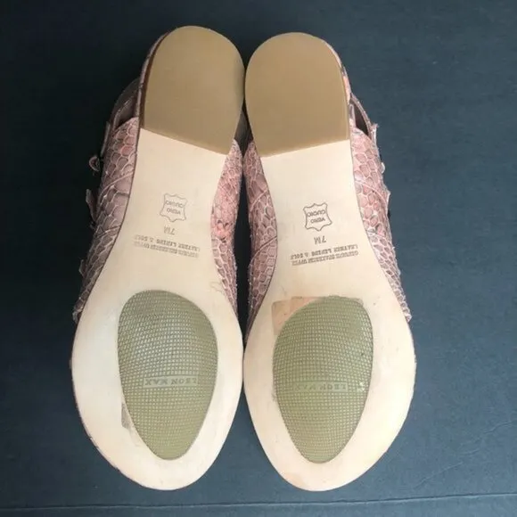 Leon Max NEW Villa Pink Blush Snakeskin  Sandals size 7