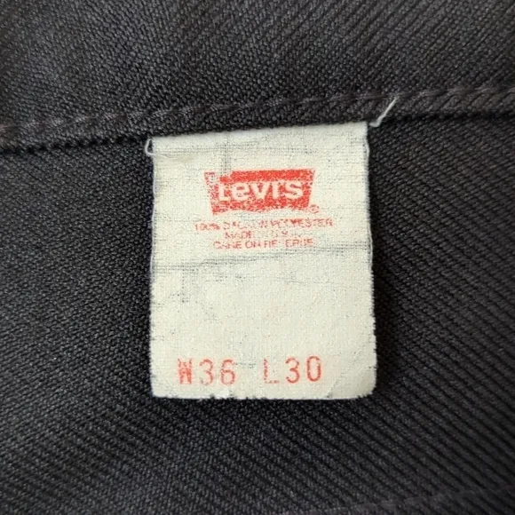Levi's 90's Vintage Classic Relaxed Straight Leg Polyester Pants Black 36 x 30
