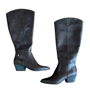 Life Stride Velocity 2.0 Brown Knee High Boots • Pointed Toe Side Zip • Size 10