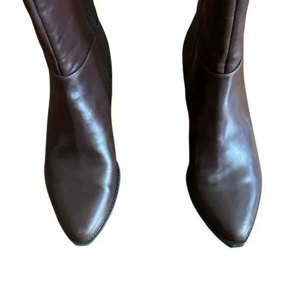 Life Stride Velocity 2.0 Brown Knee High Boots • Pointed Toe Side Zip • Size 10