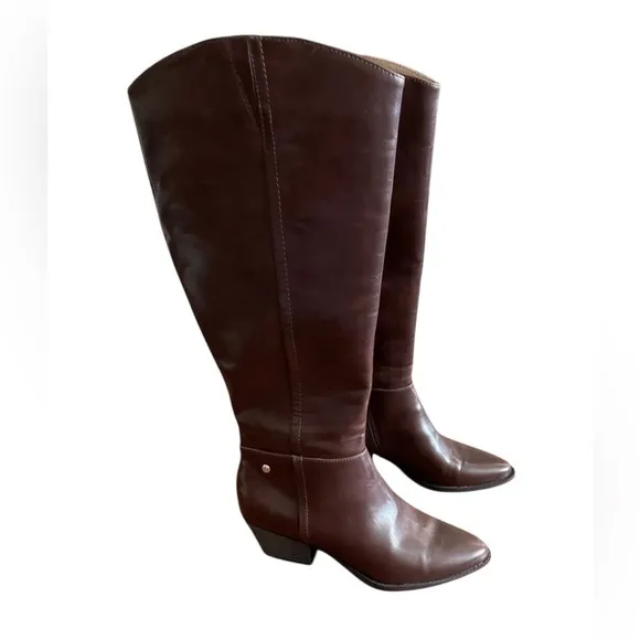 Life Stride Velocity 2.0 Brown Knee High Boots • Pointed Toe Side Zip • Size 10