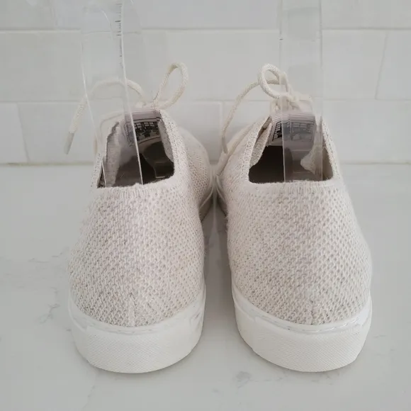 LIKE NEW Nisolo Women's Go-To Eco-Knit Flat Sneaker Linen Beige Tan Size 9.5