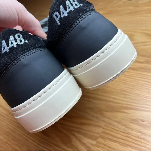Like new P448 x Project Sustainability Soho Recycled Black Lace Up Sneakers 7.5