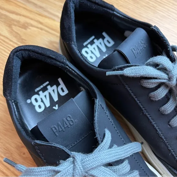 Like new P448 x Project Sustainability Soho Recycled Black Lace Up Sneakers 9.5