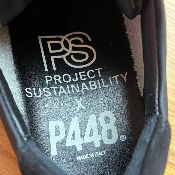 Like new P448 x Project Sustainability Soho Recycled Black Lace Up Sneakers 9.5