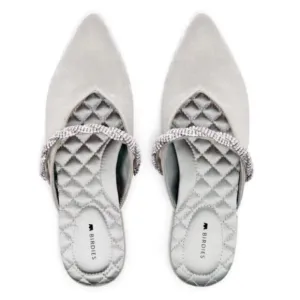 Like New - The Swan Snow Crystal Bracelet Pointed Toe Slide Mule Size 8.5
