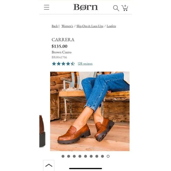 Like New Worn Once Born Brown Carrera Leather Penny Loafers