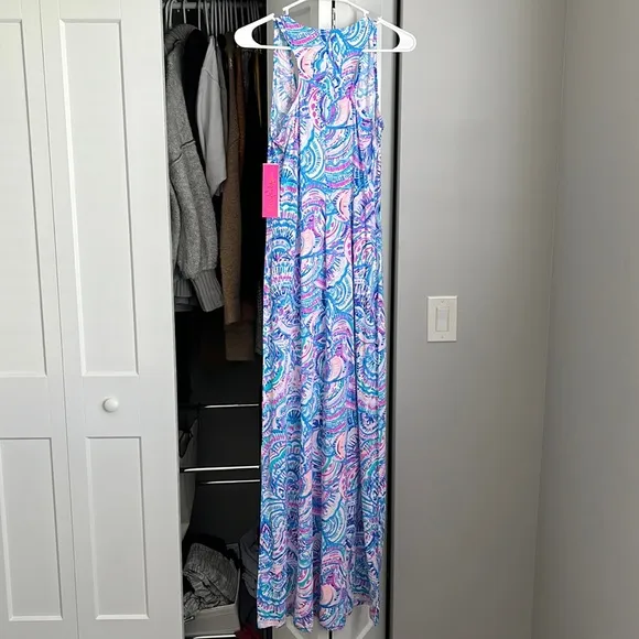 Lilly Pulitzer Pink Blue Treena Maxi Dress, NWT