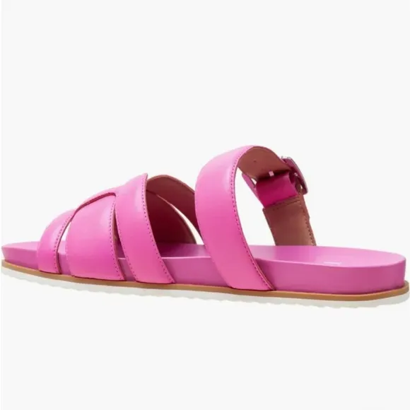 Linea Paolo Women's Rosalie Nappa Leather Slide-in Sandals, Magenta