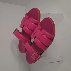 Linea Paolo Women's Rosalie Nappa Leather Slide-in Sandals, Magenta