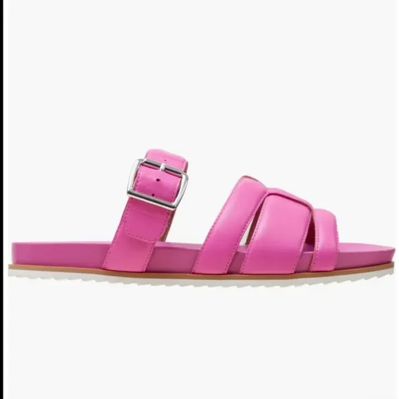 Linea Paolo Women's Rosalie Nappa Leather Slide-in Sandals, Magenta