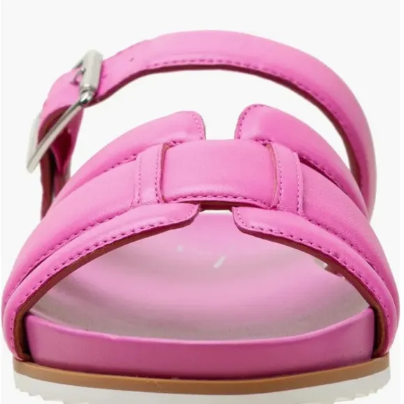 Linea Paolo Women's Rosalie Nappa Leather Slide-in Sandals, Magenta