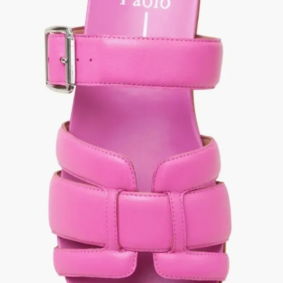 Linea Paolo Women's Rosalie Nappa Leather Slide-in Sandals, Magenta