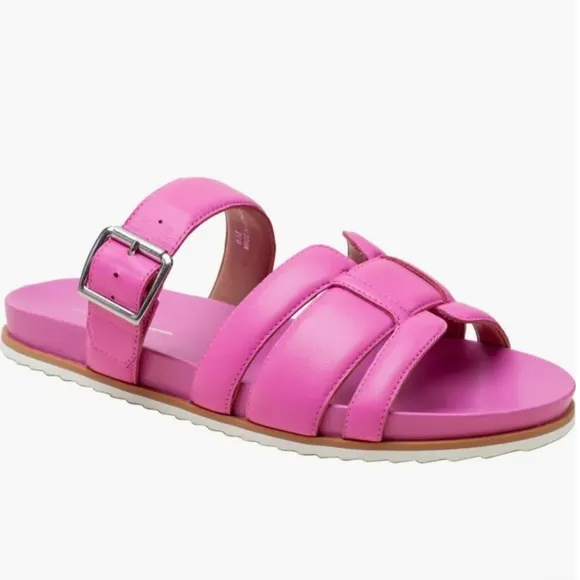 Linea Paolo Women's Rosalie Nappa Leather Slide-in Sandals, Magenta
