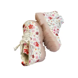 Little Girl’s White Floral Print Zip Side Hiking Boots 11.5