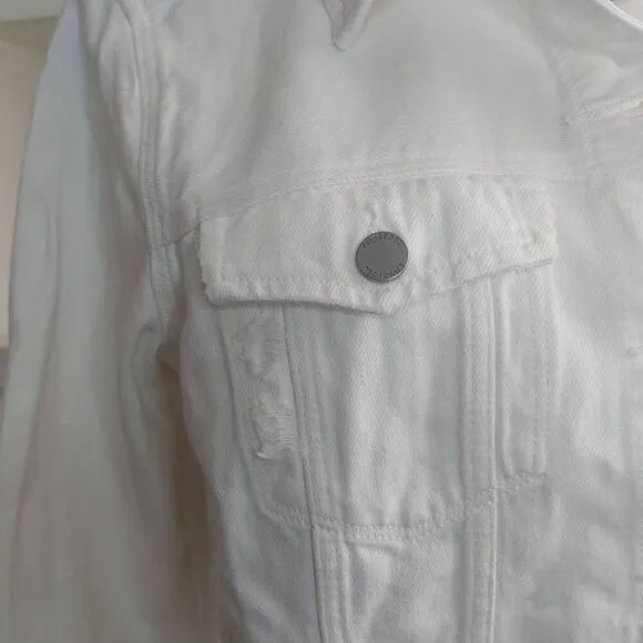 Liverpool CLASSIC ECO DENIM JACKET WITH SHREDDED HEM size Large
