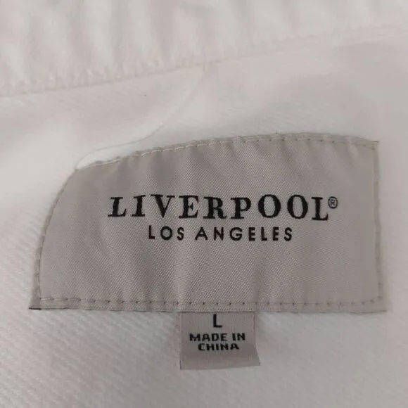 Liverpool CLASSIC ECO DENIM JACKET WITH SHREDDED HEM size Large