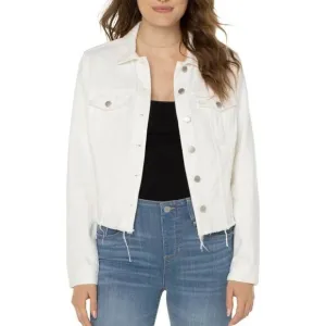 Liverpool CLASSIC ECO DENIM JACKET WITH SHREDDED HEM size Large