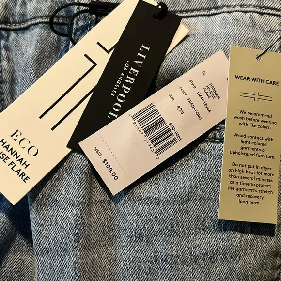 Liverpool Los Angeles ECO Hannah Hi-Rise Flare Denim Jeans Size 8/29 NWT