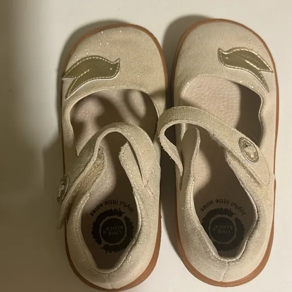 LIVIE &amp; LUCA PIO PIO Leather Gold Mary Jane Sandals Size 11 M / Néw