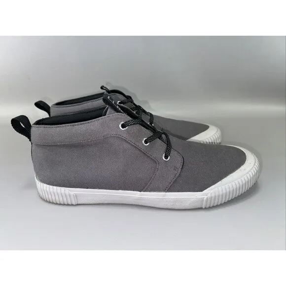 LL Bean Eco‎ Woods Mens 13M Shoes Gray Canvas Rugged Sole Sneakers NO INSOLES