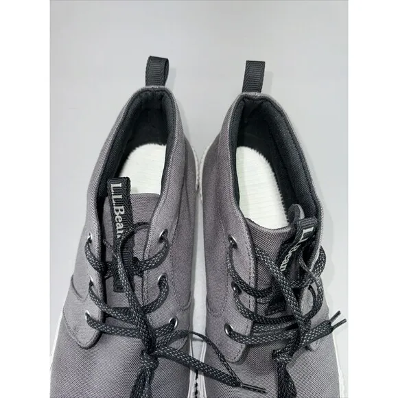 LL Bean Eco‎ Woods Mens 13M Shoes Gray Canvas Rugged Sole Sneakers NO INSOLES
