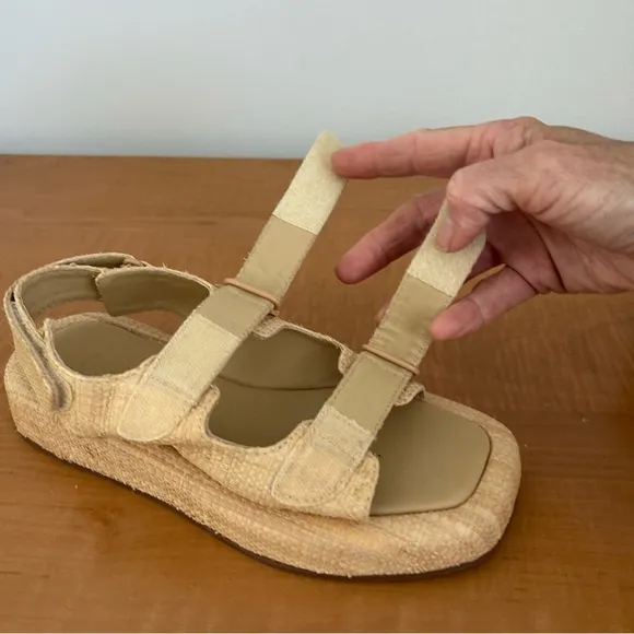 Loefer Randal Blaise Natural Raffa Platform Sandals