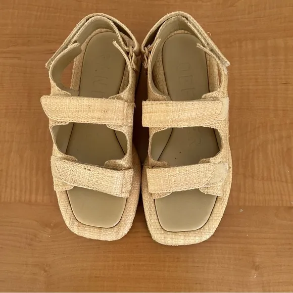 Loefer Randal Blaise Natural Raffa Platform Sandals