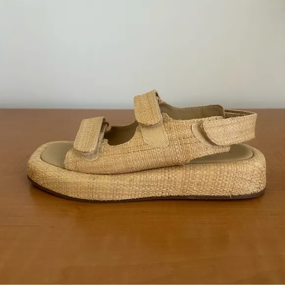 Loefer Randal Blaise Natural Raffa Platform Sandals